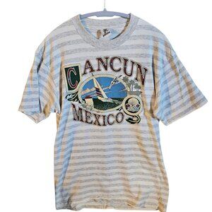 Vintage Cancun Mexico Striped t-shirt SIze M
